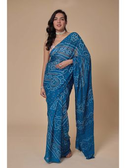 Zari Jaipur - Blue Saree with Unstitched Blouse