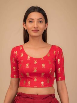 BINDIGASM'S ADVI - Jhumka Gold Foil Stretchable Slip On Blouse