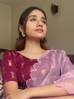 BINDIGASM'S ADVI - Jhumka Gold Foil Stretchable Slip On Blouse