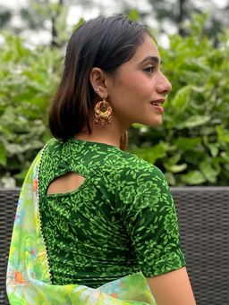 BINDIGASM'S ADVI - Khwaab Printed Jacquard Stretchable Slip On Blouse