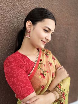 BINDIGASM'S ADVI - Khwaab Printed Jacquard Stretchable Slip On Blouse