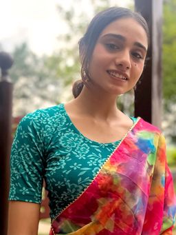 BINDIGASM'S ADVI - Khwaab Printed Jacquard Stretchable Slip On Blouse