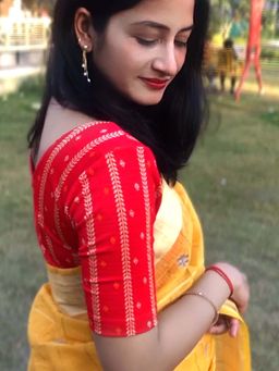 BINDIGASM'S ADVI - Mehreen Multicolour Fancy Stripes Stretchable Blouse