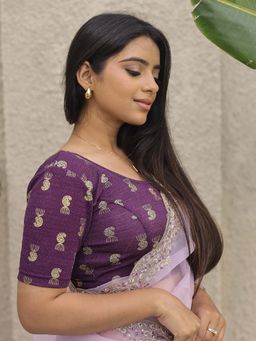 BINDIGASM'S ADVI - Women Purple Printed Stitched Blouse