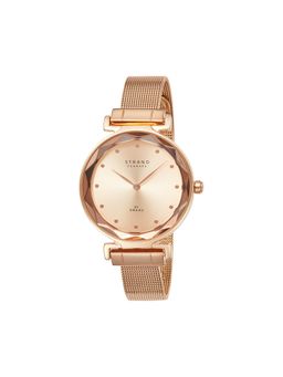 Strand by Obaku - Guava Roses Quartz Rose Gold Round Sunray Dial Womens Watch S731LXVVMV