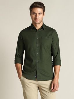 Dockers - Men Solid Green Classic Fit Shirt