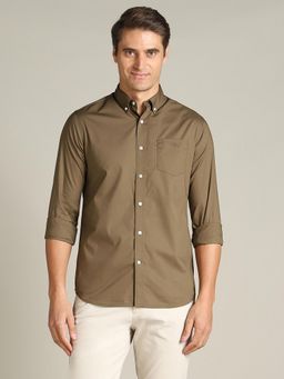 Dockers - Men Solid Green Classic Fit Shirt