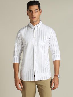 Dockers - Men Striped White Classic Fit Shirt