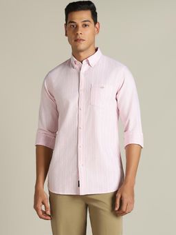 Dockers - Men Striped Pink Classic Fit Shirt