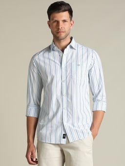 Dockers - Men Striped Blue Classic Fit Shirt