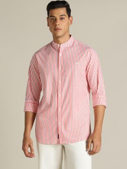 Dockers - Men Striped Red Classic Fit Shirt