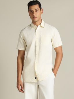 Dockers - Men Striped Yellow Classic Fit Shirt