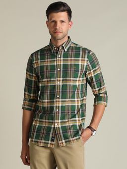 Dockers - Men Checked Green Classic Fit Shirt