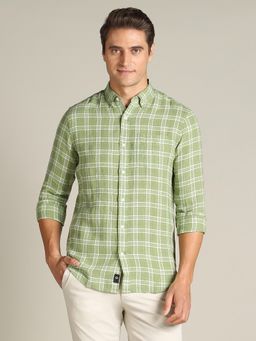 Dockers - Men Checked Green Classic Fit Shirt