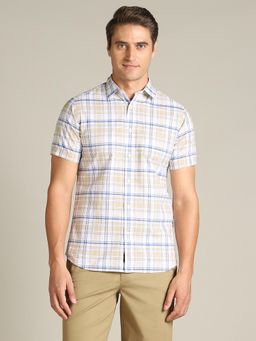 Dockers - Men Checked Brown Classic Fit Shirt