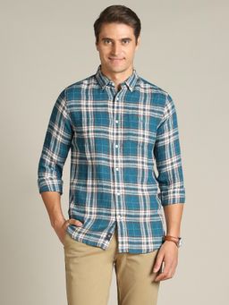 Dockers - Men Checked Green Classic Fit Shirt