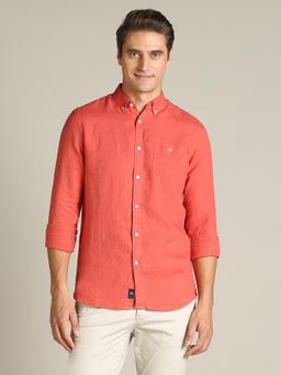 Dockers - Men Solid Coral Classic Fit Shirt