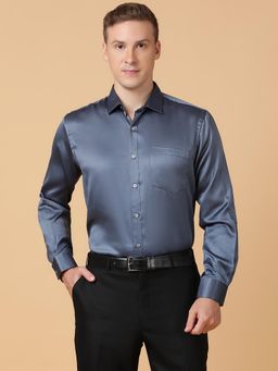 TABARD - Pure Cotton Full Sleeve Collared Formal Shirt for Men Grey