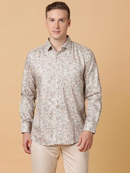 TABARD - Pure Cotton Full Sleeve Collared Shirt for Men Beige