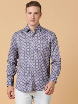 TABARD - Pure Cotton Full Sleeve Collared Shirt for Men Blue