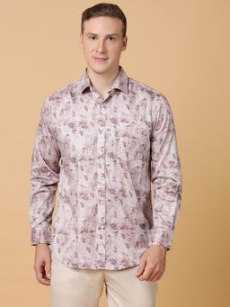 TABARD - Pure Cotton Full Sleeve Collared Shirt for Men Peach