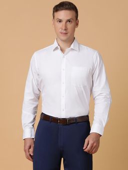 TABARD - Pure Cotton Full Sleeve Collared Shirt for Men White