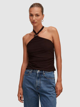 Forever New - Women Brown Solid/Plain Polyester Top