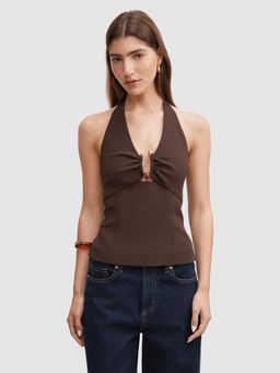 Forever New - Women Brown Solid/Plain Polyester Top