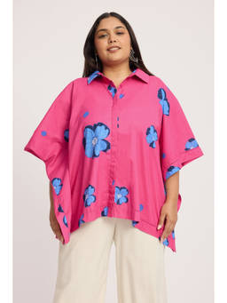 Virgio - Women Pink Floral Cotton Top