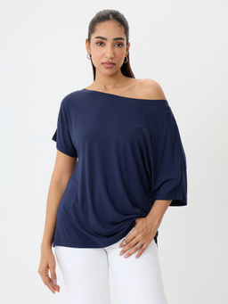 Femmella - Women Navy Blue Solid/Plain Viscose Top