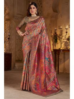 SGF11 - Women's Grey Kanjivaram Pure Soft Silk Saree with Unstitched Blouse