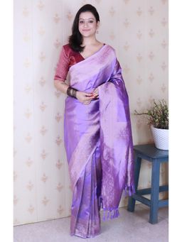 SGF11 - Lavender Kanjivaram Women's Pure Soft Silk Saree with Unstitched Blouse