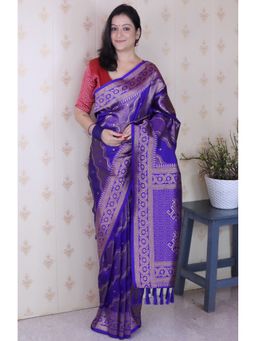 SGF11 - Blue Women's Kanjivaram Pure Soft Silk Saree with Unstitched Blouse