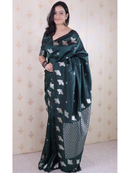 SGF11 - Green Kanjivaram Women's Pure Soft Silk Saree with Unstitched Blouse