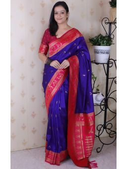 SGF11 - Purple Kanjivaram Pure Soft Silk Saree with Unstitched Blouse