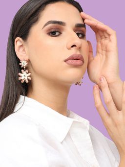 Sohi - Gold Plated Designer Stone Party Drop Earring For Women