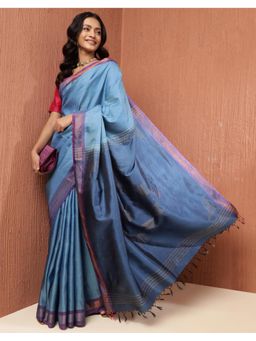 Fabindia - Blue Silk Saree