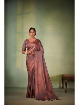 Vardha - Womens Kanchipuram Art Silk Saree with Unstitched Blouse - Grey