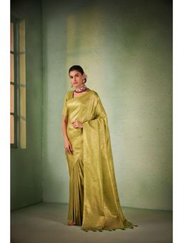 Vardha - Womens Kanchipuram Art Silk Saree with Unstitched Blouse - Green