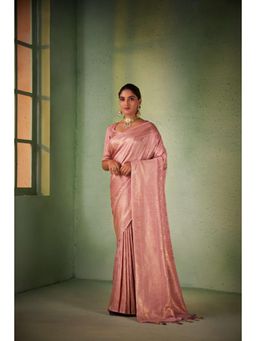 Vardha - Womens Kanchipuram Art Silk Saree with Unstitched Blouse - Pink