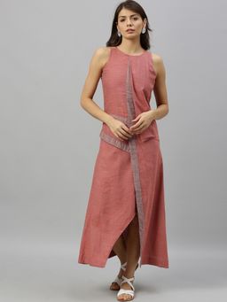 RAREISM - Pink Patterned Casual Maxi Dress