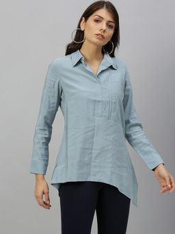 RAREISM - Green Solid Casual Tops