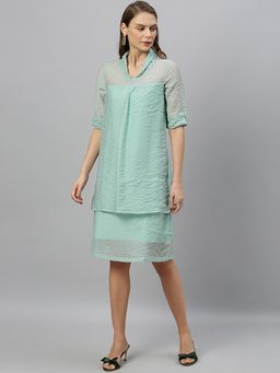 RAREISM - Green Cher Sheer Panelled Dress