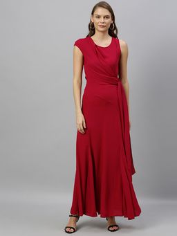 RAREISM - Red Helen Long Fit To Flare Maxi Dress