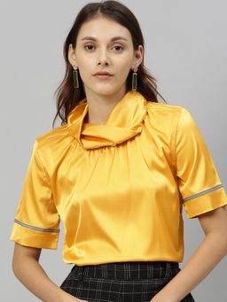 RAREISM - Yellow Solid Casual Tops