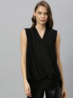 RAREISM - Black Lurex Knit Sleeveless Top