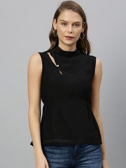 RAREISM - Black Nettle Sleeveless Peplum Top