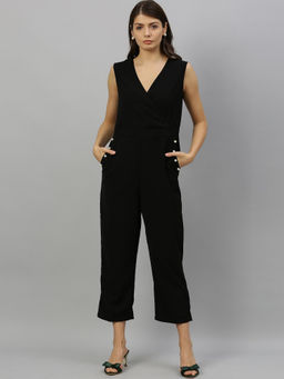 RAREISM - Black Solid Casual Jumpsuits