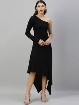 RAREISM - Black Stripes Casual Maxi Dress