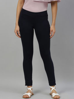 RAREISM - Navy Blue Solid Casual Jeggings